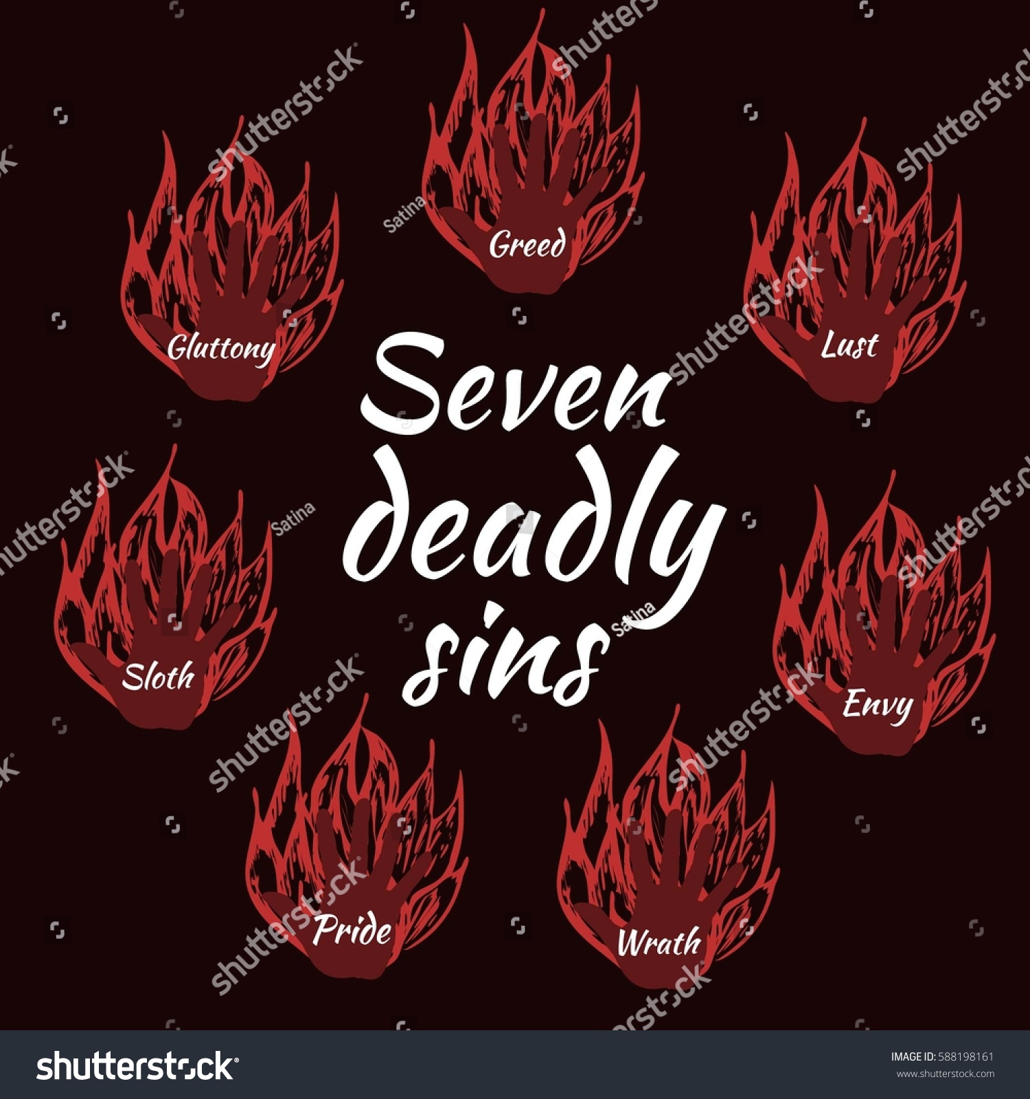Illustration of the seven deadly sins